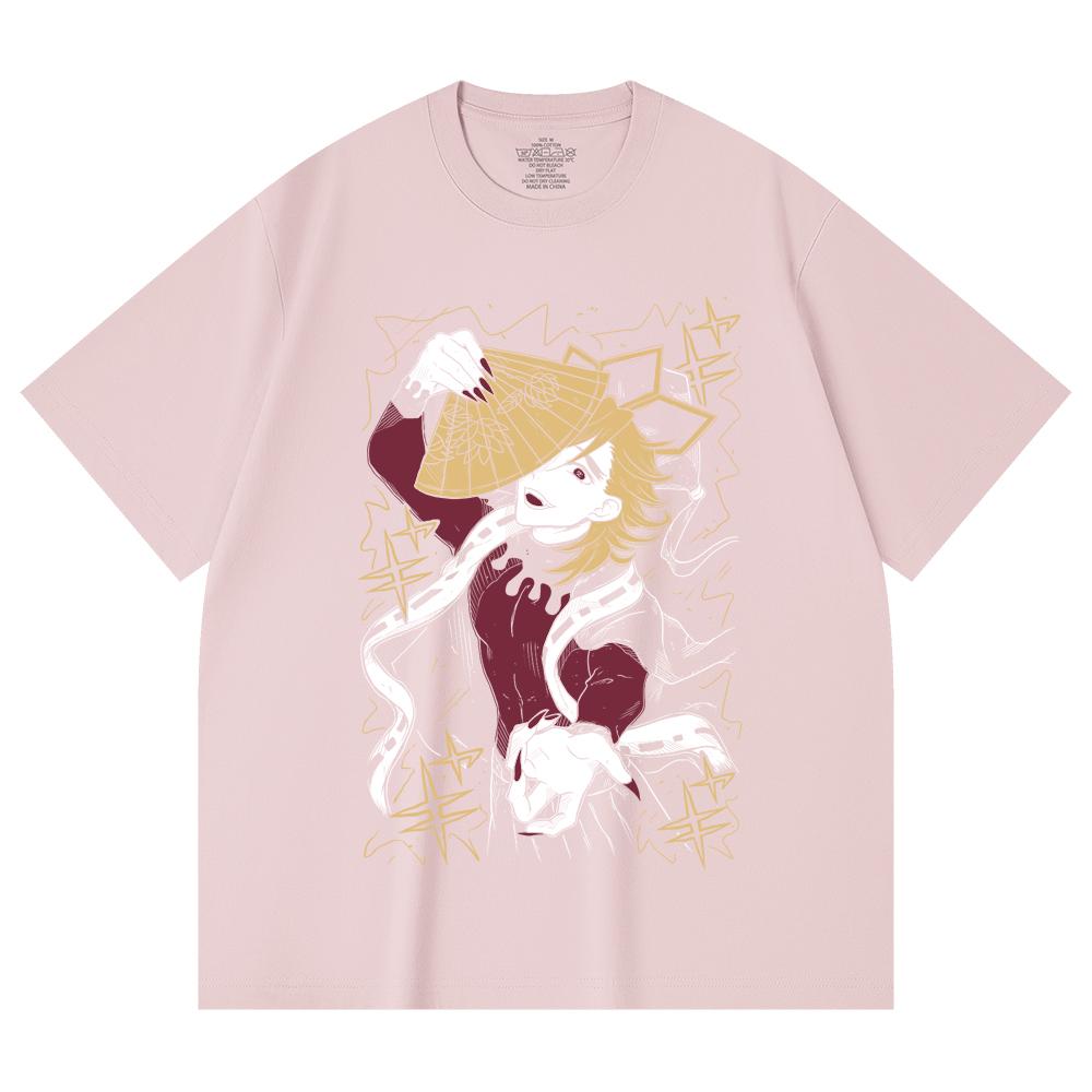 230 g/m² 100% Baumwolle Demon Slayer V39 Doma Druck Unisex Schweres Baumwoll-T-Shirt