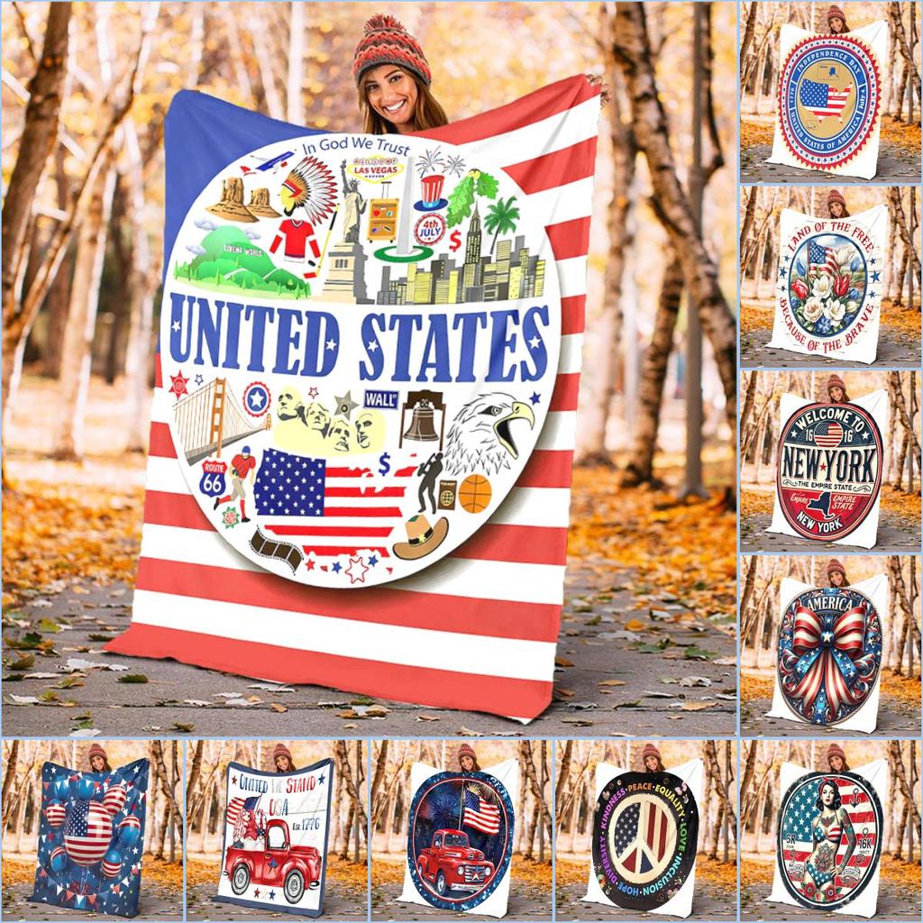 1pc American flag design blanket, al season lightweigh Poster blanket home office outdoor nap multifunc Poster blanketional blanket