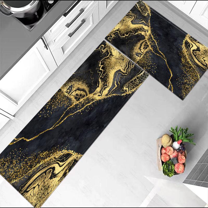 Abstract Print Kitchen Rugs For Floor Soft Bedroom Bedside Mat Bathhroom Mat Set Sponge Absorbent