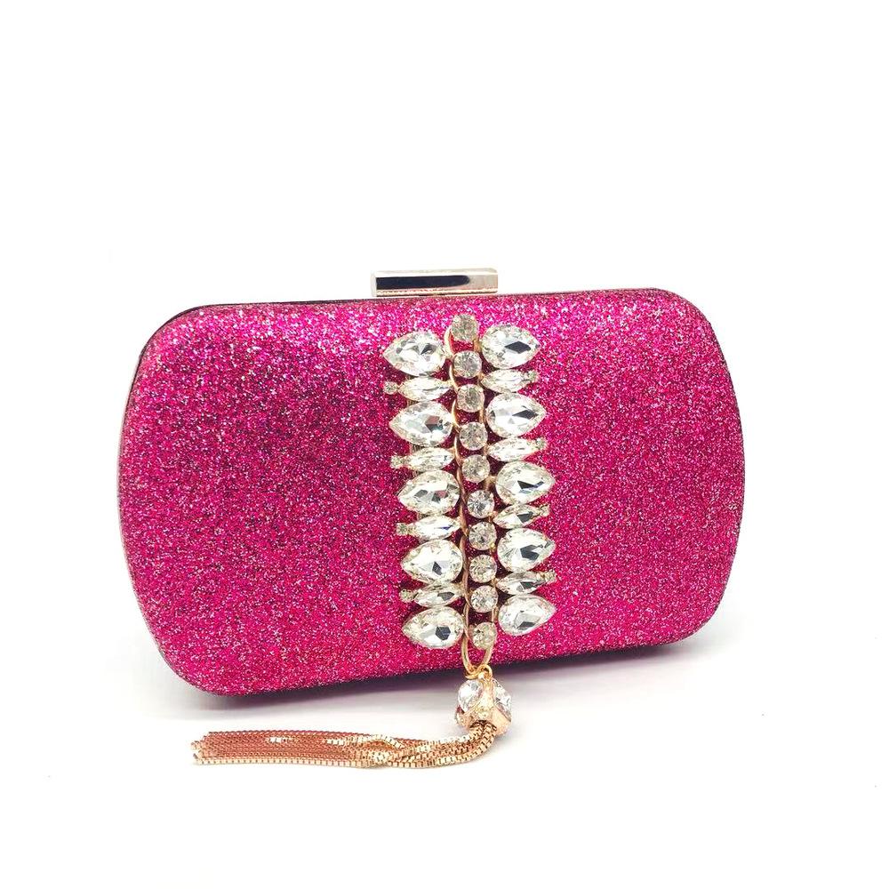New Style Sequined Evening Bag Fringed Chain Embellished Vestidos De Noche Women's Crossbody Bag For Prom Gowns