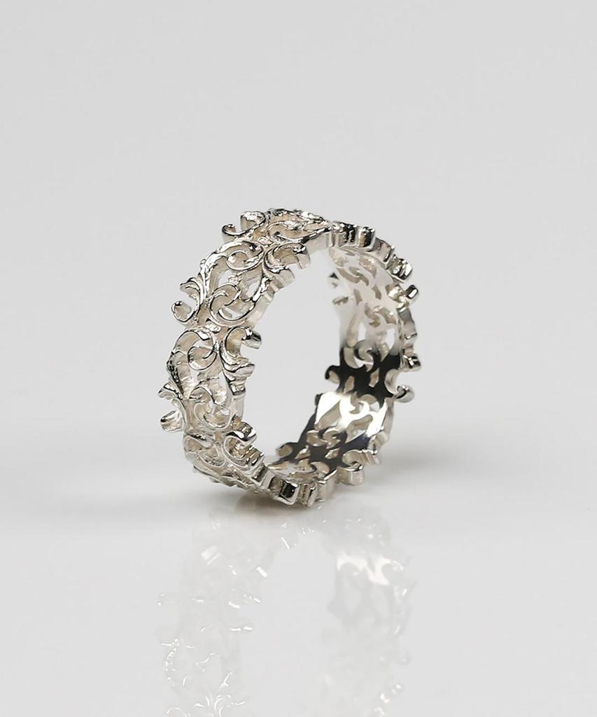 Address669 Baroque Frame Ring #4_Silver