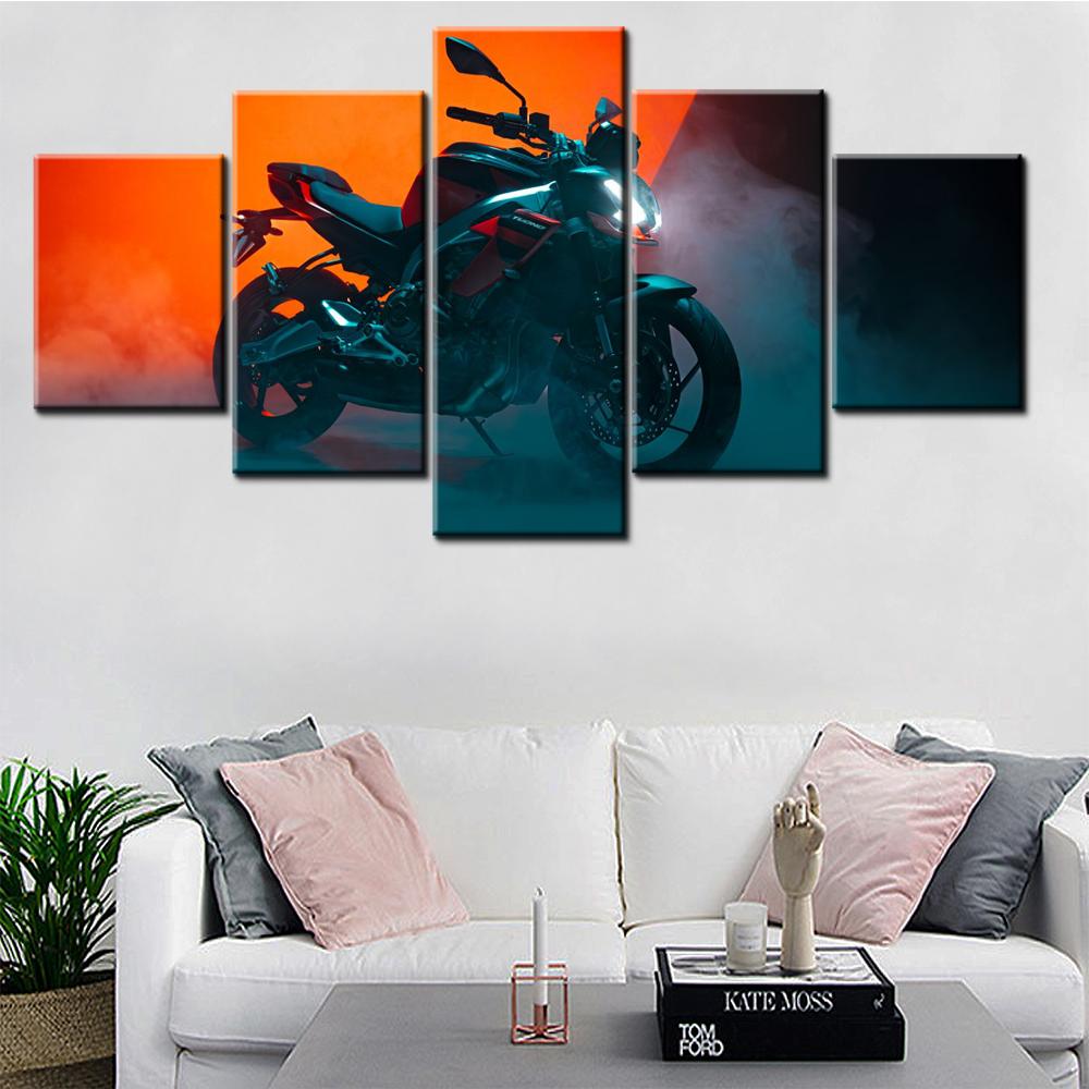 

5 Pieces Canvas Wall Arts Poster Painting Bikes Wallpaper Home Decor Picture Printing For Living Room Mural Artwork 20X35 20X45 20X55CM