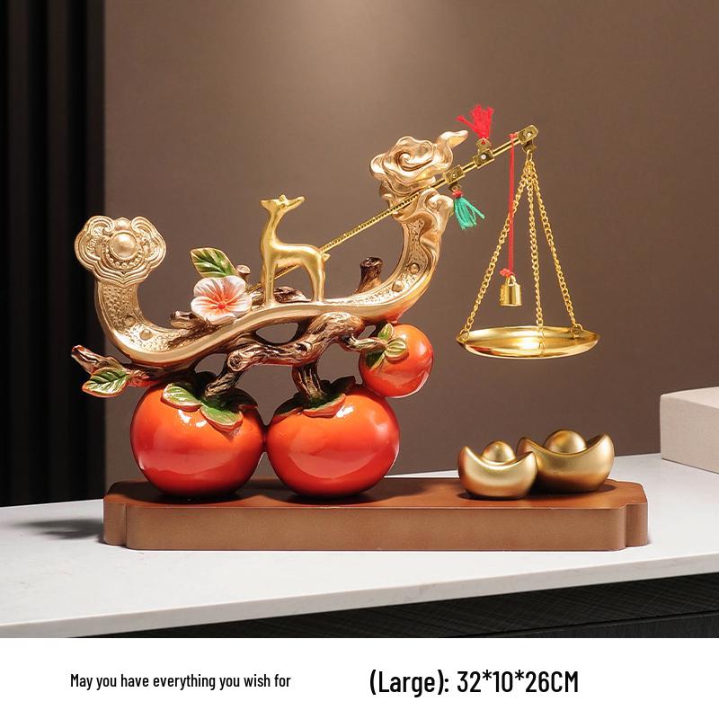 Luxurious Persimmon Wealth-Attracting Ornament - Foyer & Living Room Fortune Tree, Perfect Housewarming Gift for New Home