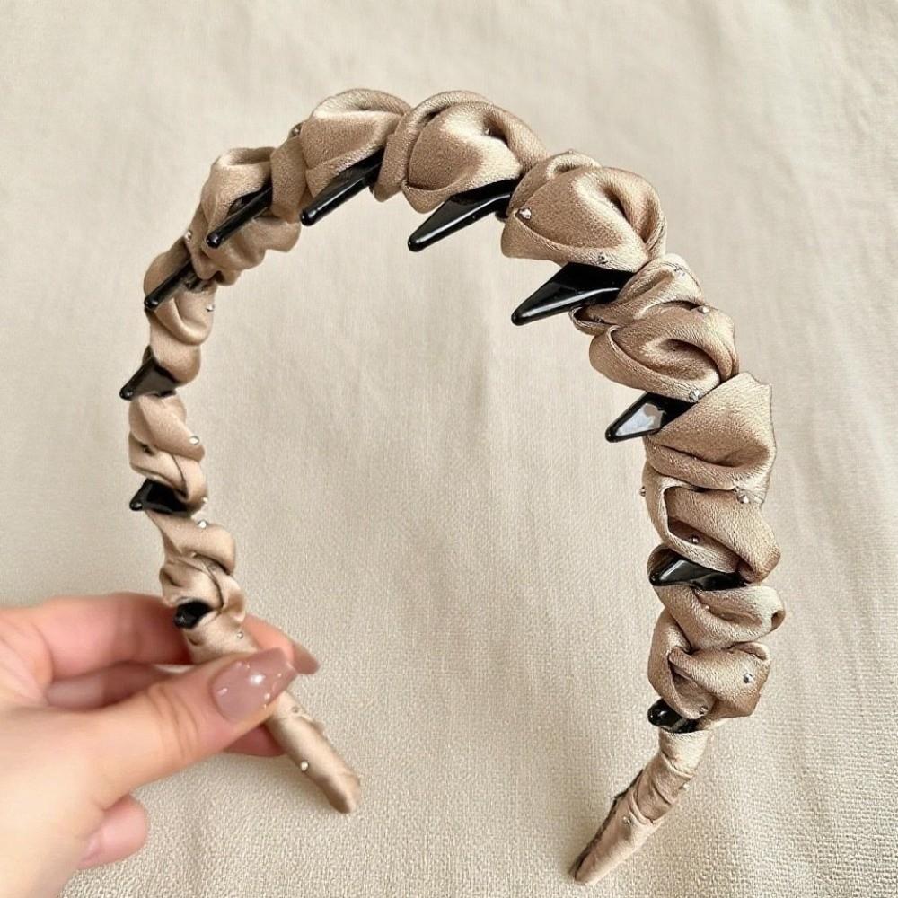 Adjustable Rhinestones Toothed Headband Comfortable Non-slip Hair Band  Fashion Accessory