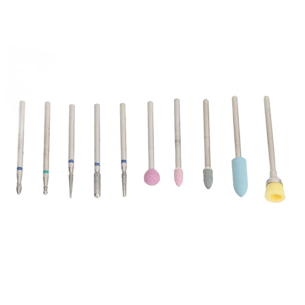 10pcs Nail Drill Bits Set Tungsten Steel Ceramics Professional Less Dust Cuticle Remover Bits