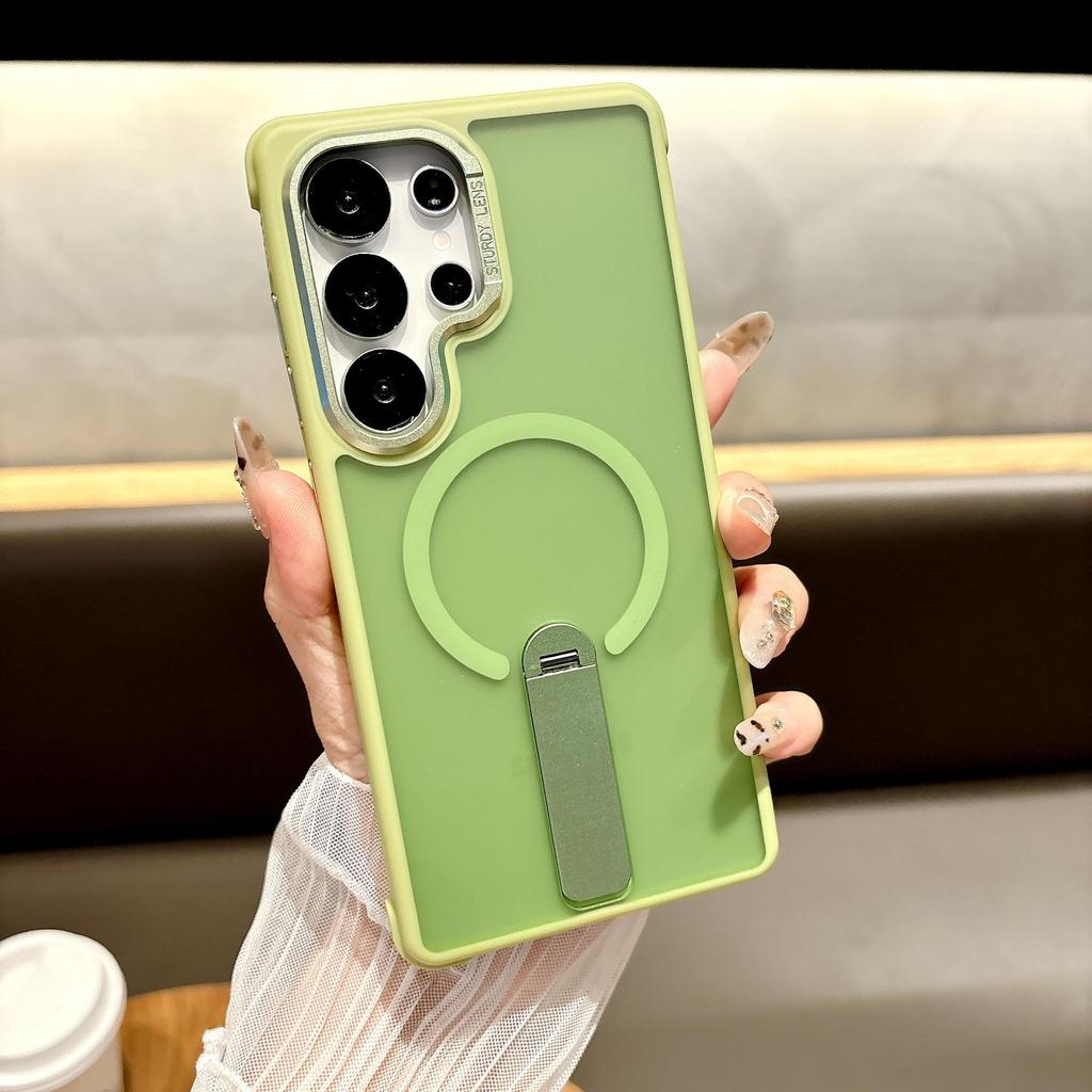 Magnetyczne etui Samsung S25 Ultra ze stojakiem: Matowe, Obrotowy Uchwyt, Odporne na Upadki Etui