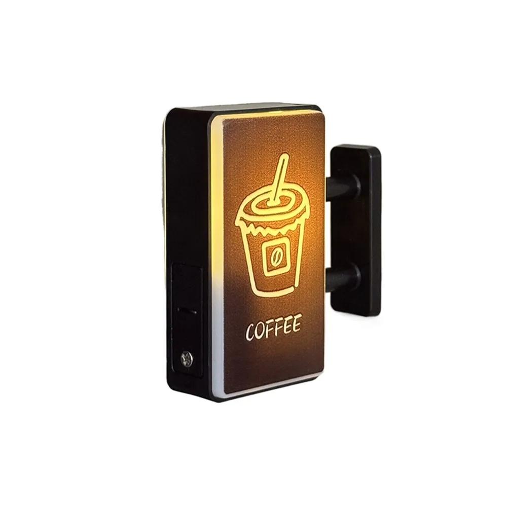 Creative Atmosphere Coffee Corner Light Sign Retro Style Soft Light Glowing Fridge Magnet Decoration Magnetic