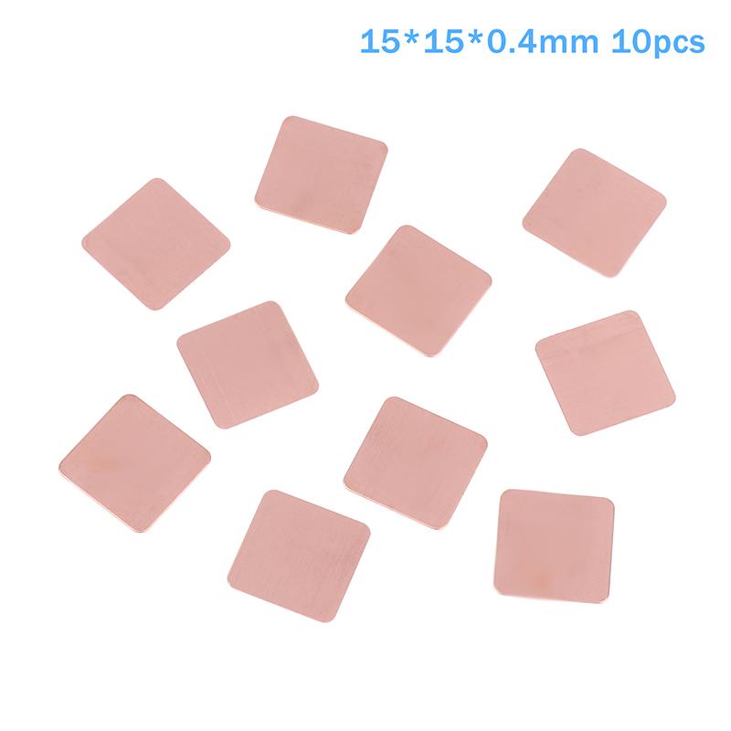10Pcs 0.1/0.3/0.4/0.6Mm Thickness Laptop Copper Sheet Plate Strip Shim Thermal Pad Heatsink Sheet For Gpu Cpu Chip Ram Cooling