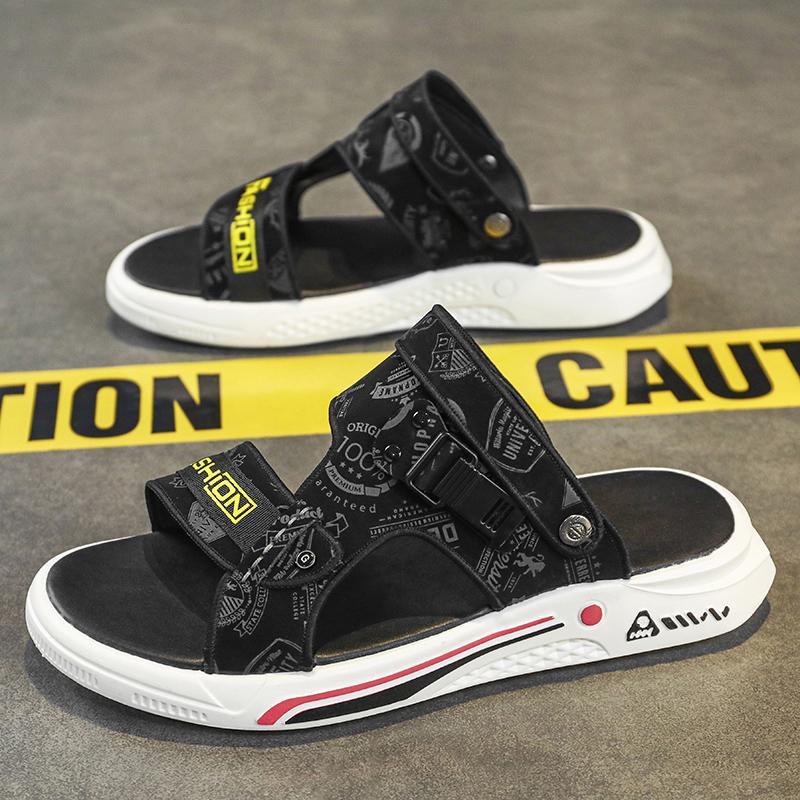 Fashion CYYTL Mens Slippers Casual Summer Shoes Beach Sandals Outdoor Slides Leather Walking Comfort Designer Fashion Lightweight Luxury