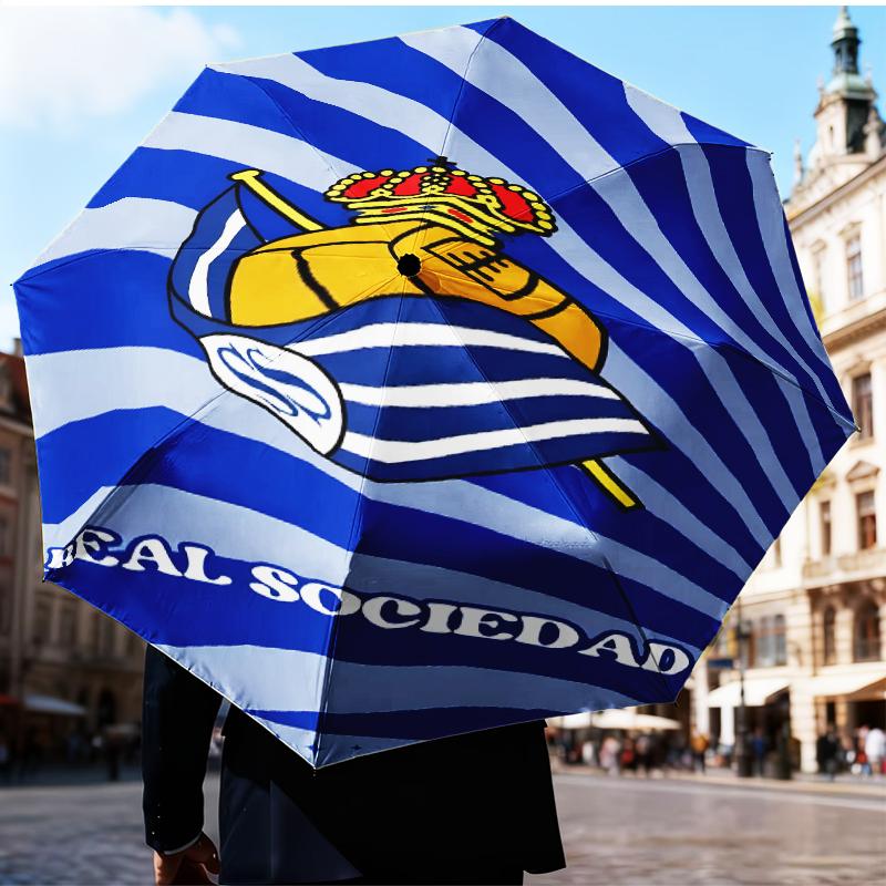 Royal Football Emblem Umbrella 8-Frame for Travel, Camping, Casual Lightweight Portable Umbrella, Essential for Every Family Holidays Gift