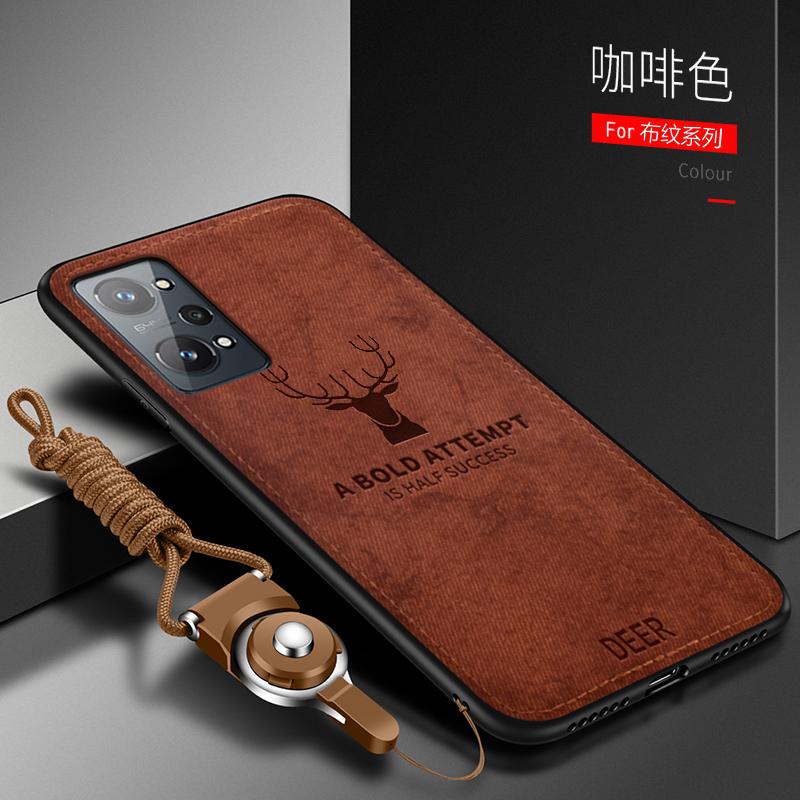 OPPO Realme için GT2 Pro Kılıf Lüks Yumuşak Silikon + Sert kumaş Geyik Ince Korumak arka kapak Kılıf Realme için GT NEO 2 GT 2 2Pro