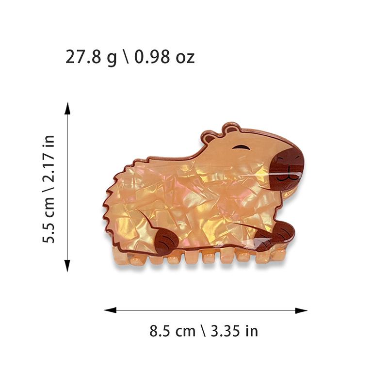 Animal Capybara Hair Claw 8Cm Acrylic Claw Clips Cute Cartoon Crab Hair Clips Hair Accessories For Women Girls