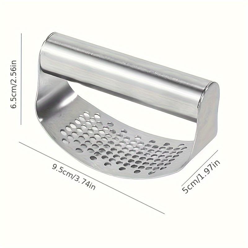 1 garlic press, stainless steel circular garlic press, garlic puree, household curved garlic press, manual masher чистый