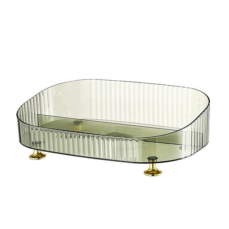 Large Capacity Bathroom Vanity Tray Perfume Organizer for Dresser Clear Desktop Storage Box for Lotion Bottle Cosmetics Skincare