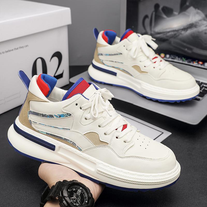 Original Design Board Men's High-Top Breathable Shoes Thick Bottom Casual Sports Sneakers Fashionable Shoes For Male Students