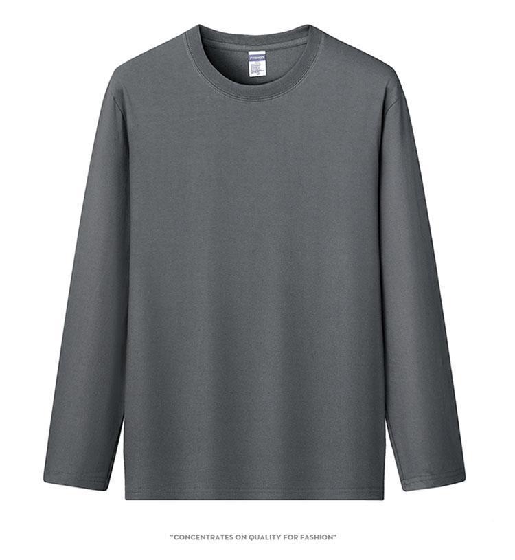 Heavy Double Yarn Long Sleeve Cotton T-shirt with Custom LOGO