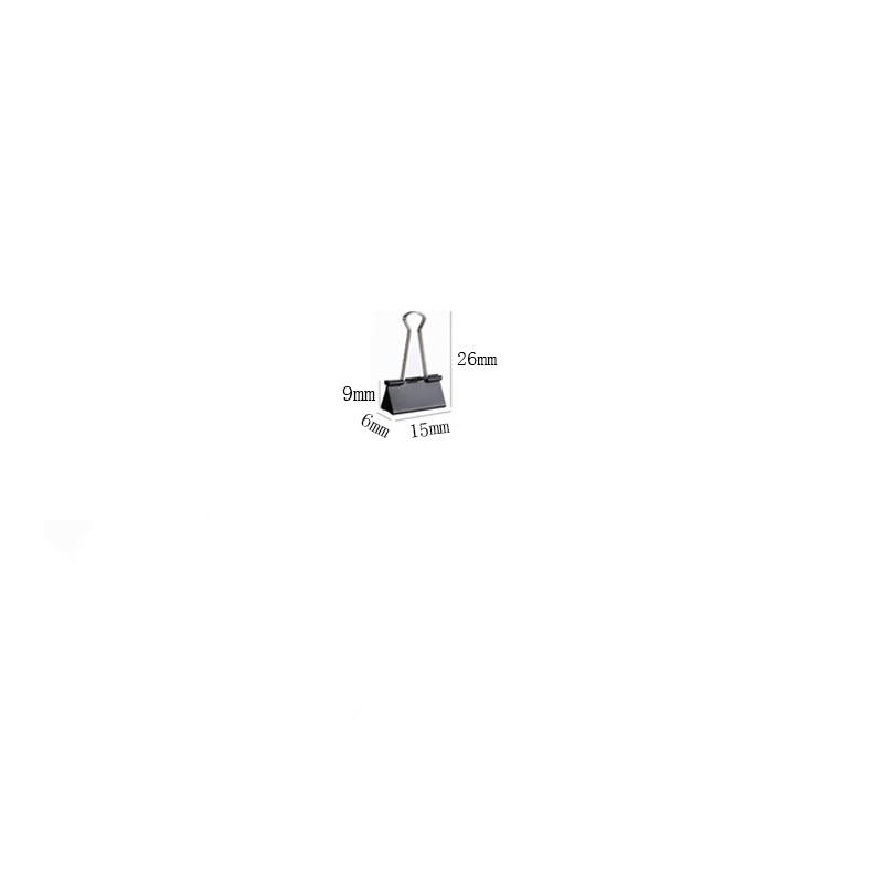 Black Stainless Steel Long-tail Clips of 15mm 19mm 25mm 32mm 41mm and 51mm in Multiple Specifications for Bulk Ticket Clips
