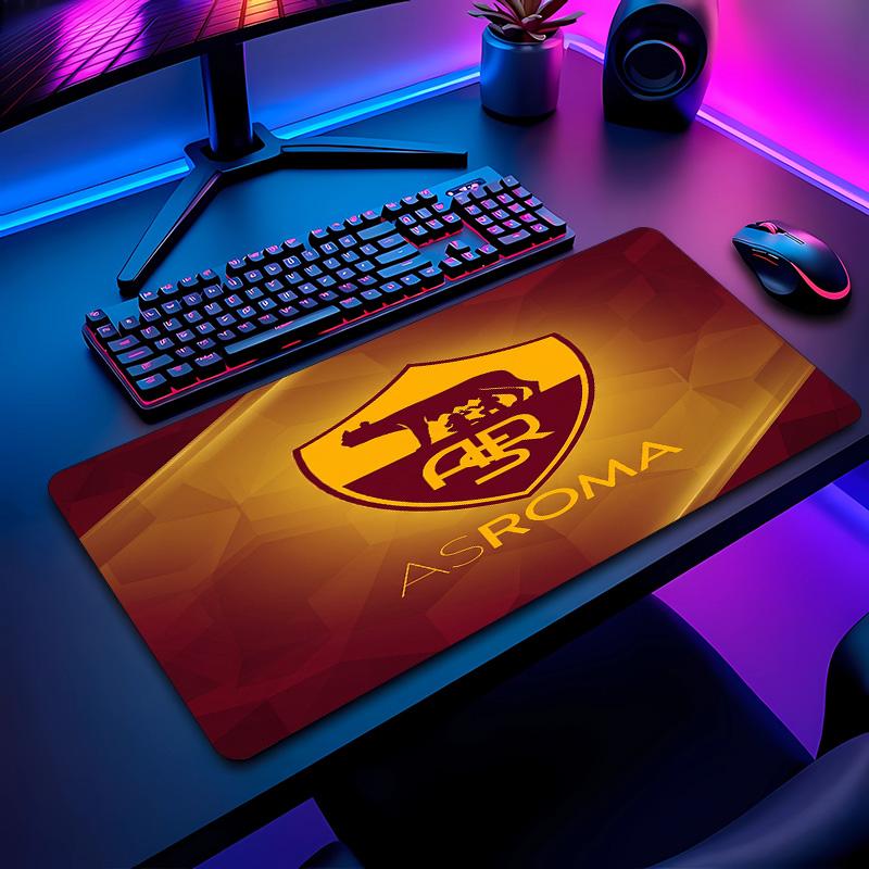 Tappetino per Mouse con Motivo Calcio AS Roma No?Tappetino Mouse da Gioco Antiscivolo con Base in Gomma per Scrivania Ufficio Casa