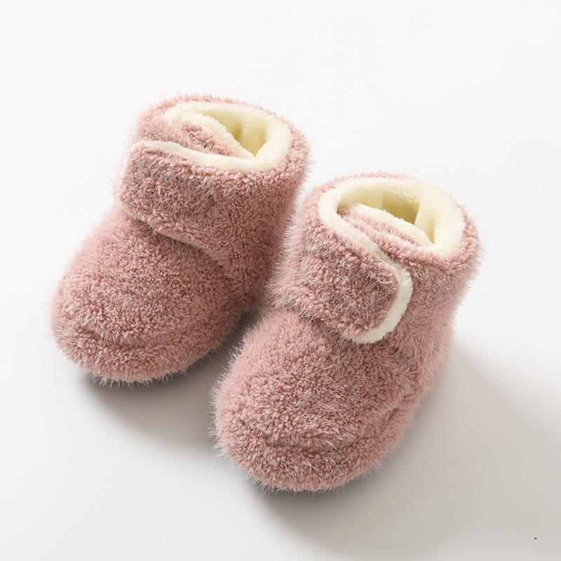 First Walker Soft Sole Non-Slip Baby Shoes & Socks - Thickened for Warmth, Solid Color, Perfect for Autumn/Winter, Newborn to Toddler Floorsocks