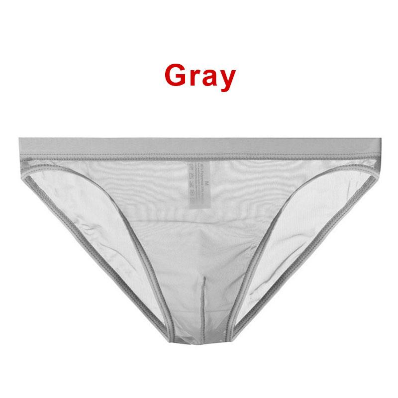 Ultradünne, nahtlose Herren-Slips, weich, atmungsaktiv, vollständig transparent, Netzunterwäsche, niedrige Taille, Eisseide