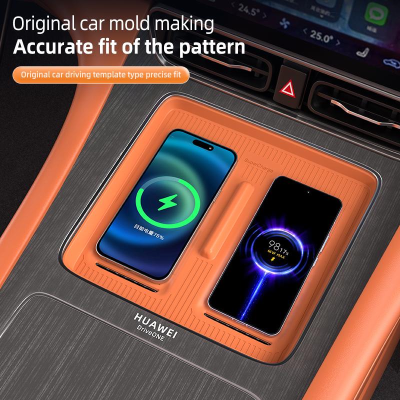Custom Silicone Wireless Charging Protective Cover For AITO M8 5/6Seat 2025 2026 Center Console Wireless Charging Car Interior