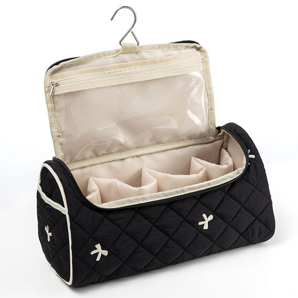 Floral Printed Cosmetic Bag Wide Opening Hair Dryer Storage Bag Toiletry Organizer Bag for Women Girls
