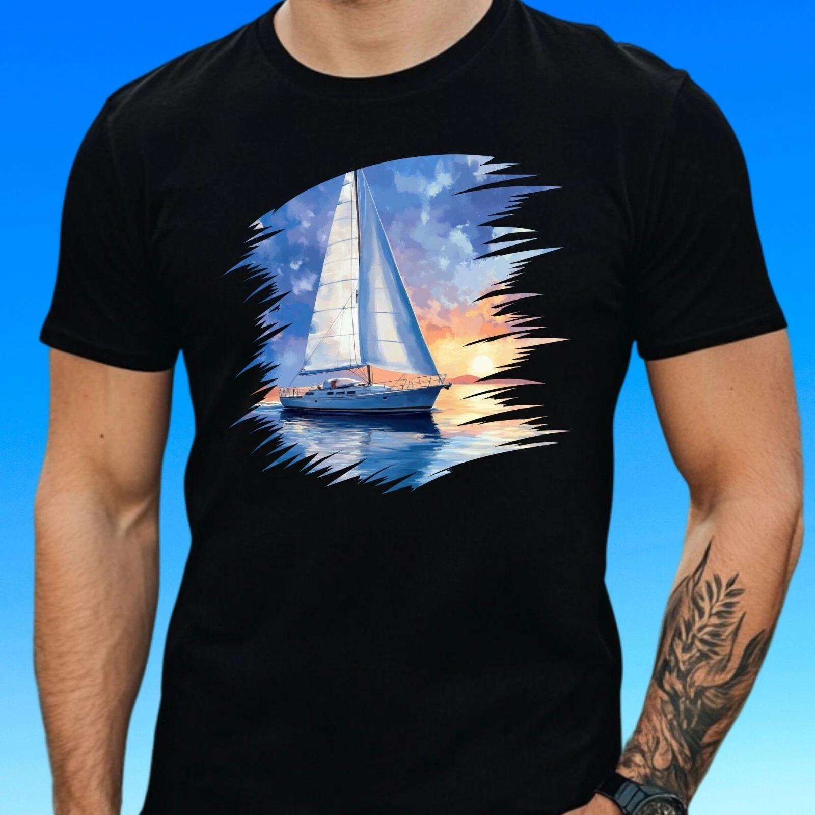 T-Shirt Herren Segelboot Motiv Baumwolle Größe S bis 5XL XXXXL