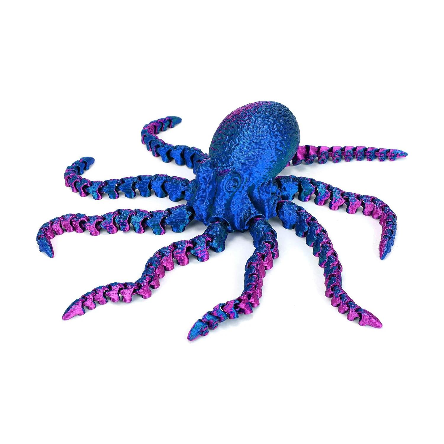 

3D printed octopus, integrated joint movable large octopus toy, gift ornament simulation octopus OneSize