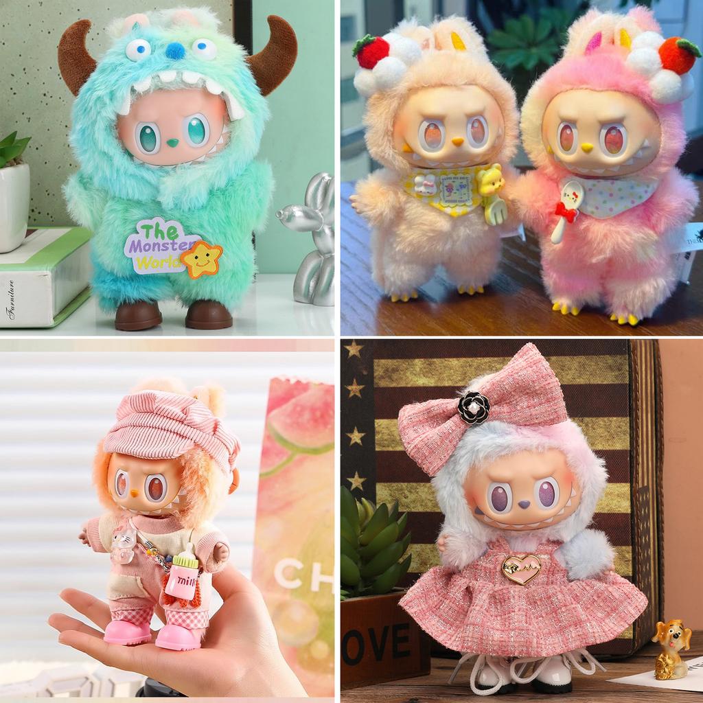 2PCS Vinyl Doll Cute Keychain 3.0 Labu Plush Doll Plush Toy Keychain Backpack Decoration 17cm 7 Colors
