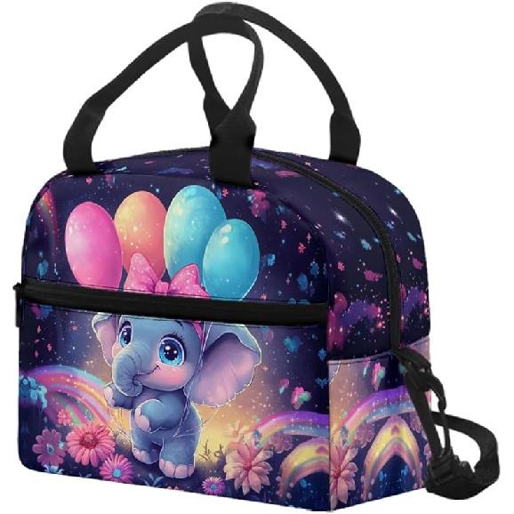 Kawaii Erdbeer-Katze Lunchtasche für Mädchen Kinder 8-10 10-12 Isoliert Lunchbox Tragbar Kühlbox Lunchbag Tragetasche Handtasche Mahlzeitenvorbereitung Organizer Arbeit Schule