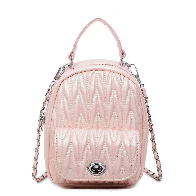 

Сумка через плечо Женский Легкий Рюкзак для Поездок Новая Цепочка Маленький Рюкзак розовый