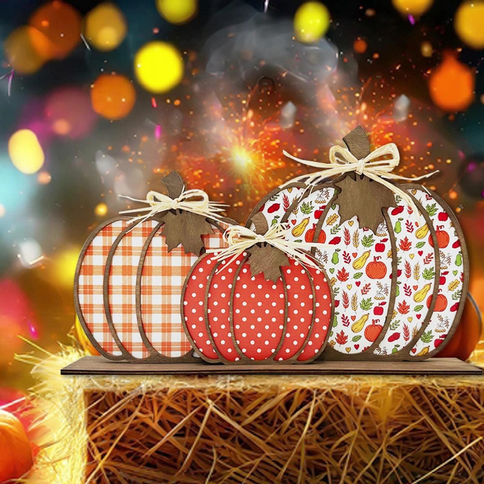 

День Благодарения Деревянная Тыква Украшение для Дома Фестиваль Вечеринка Подарок Орнамент One Size