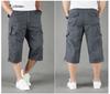 Men's Summer Cropped Trousers Overalls Loose Thin Multi Pocket Outdoor Sports Casual Shorts