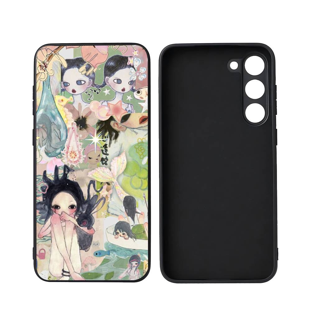 A-Aya Takano-O For Samsung Galaxy S25 S24 S23 Ultra S22 S21 Plus S20 Black Soft Silicone Protective Case