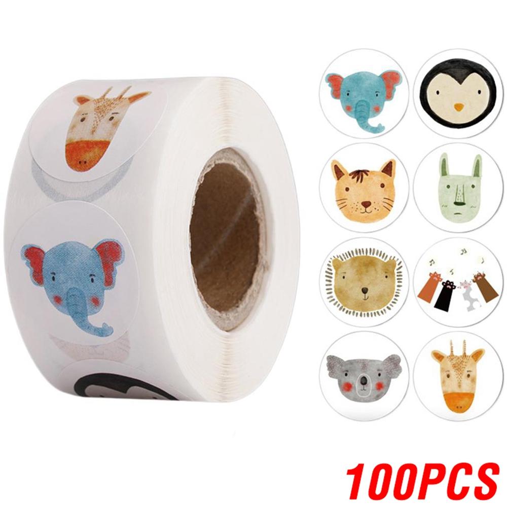 100-500pcs Cartoon Reward Sticker Children Encouragement Sealing Labels Kids Gifts Decorative Teacher Supplies Animal Sticker