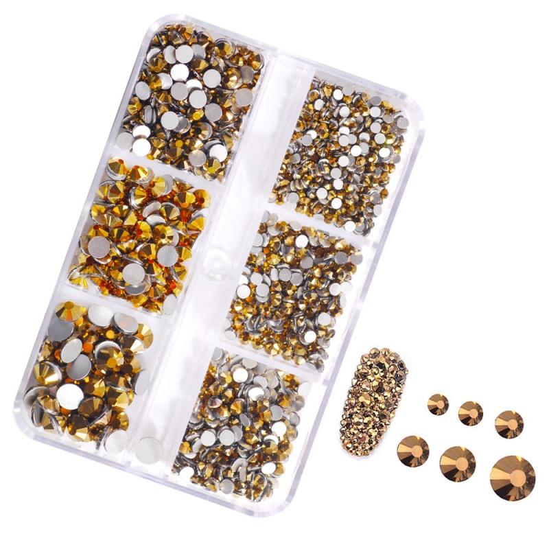 6-Grid Soft Pottery Rhinestone Boxed DIY Cobblestone Suit Nail Nail Jewelry Mixed