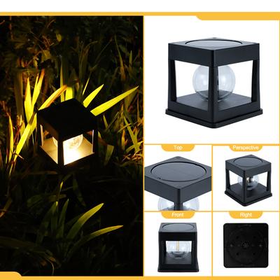 LED Solar Capital Lamp Outdoor Waterproof Solar Square Garden Lamp Courtyard Villa Garden Intelligent Light Control Post Lights