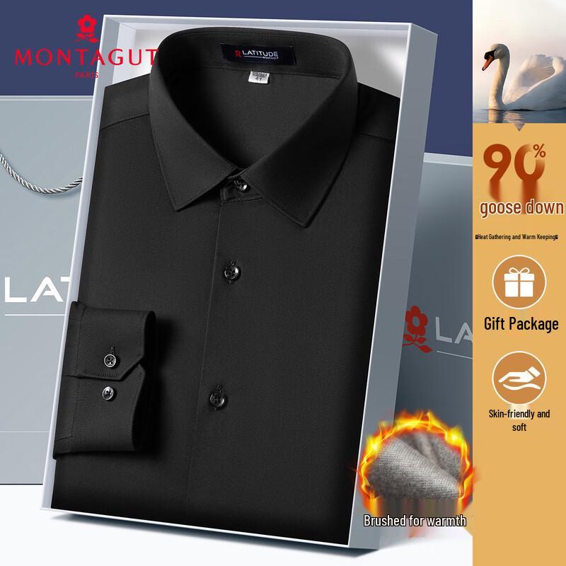 MONTAGUT Men s Goose Down Thermal Long Sleeve Shirt 41