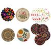 Vintage Blumige Tischsets 4 Stück Nordische Holzuntersetzer, Hitzebeständige Getränkematten, Nicht wellige Kanten Dekoration für Zuhause Rutschschutz Tassen Becher,