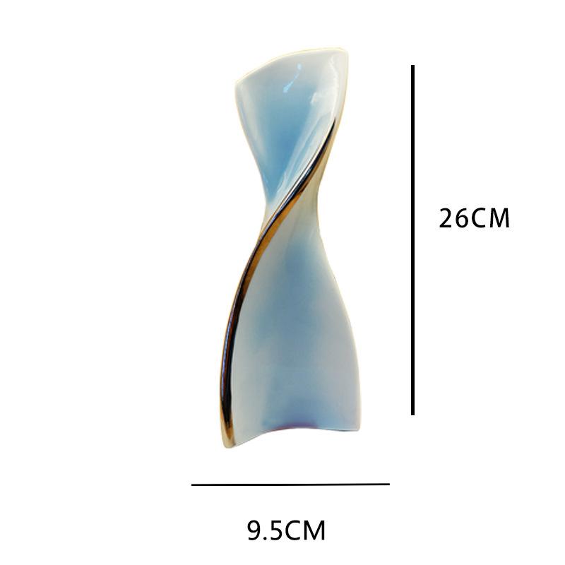 

Chinese style Ceramic Gradient Color Irregular Vase, Dining Table Living Room Bedroom Office Decor Accessories, Flower Ware, 1Pc