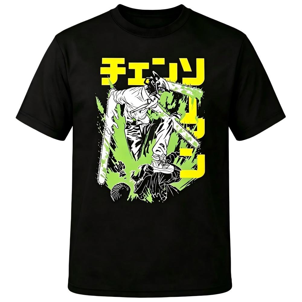 Chainsaw Man Denji Anime Black T-Shirt