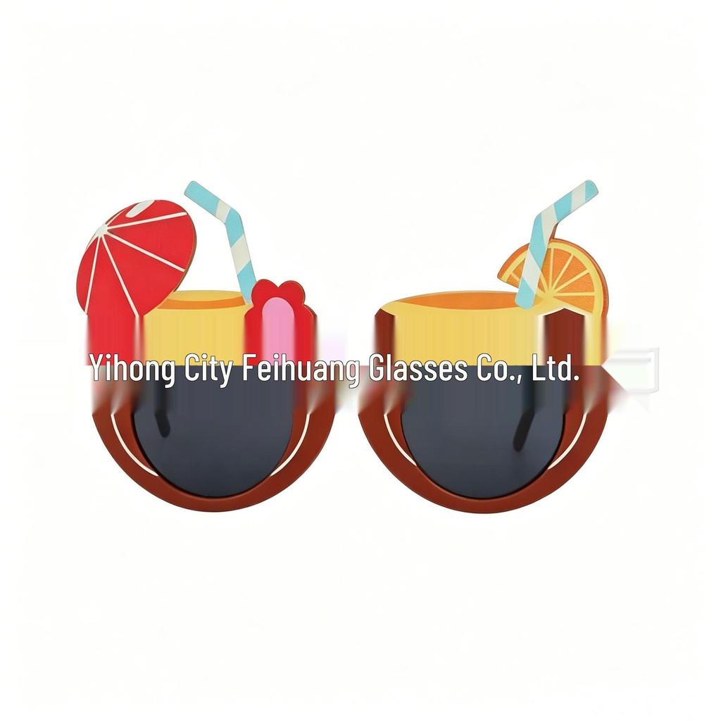 Hawaiian Beach Party Glasses: Coconut Tree, Flamingo, Parrot, Ice Cream, Flower & Wine Glass Fun