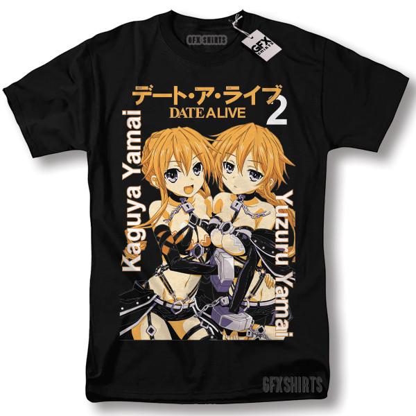 Date A Live Рубашка с Ямайскими Сестрами Хентай Ваифу Аниме Косплей Девушка Манга Футболка Унисекс Футболка XL