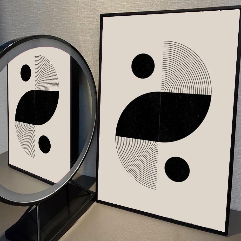 Bauhaus Black And White Lines Modern Poster  Coffee House Bar Room Wall Decor