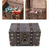 D2 Wooden Organizer Box Treasure Chest Vintage Style Coded Lock Alloy Tipping Wood Wide Application Vintage Jewelry Storage Box