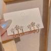 New Exquisite Zircon Flower Drop Earrings for Women Korean Elegant Luxury Long Tassel Earring Girls Party Temperament Zircon