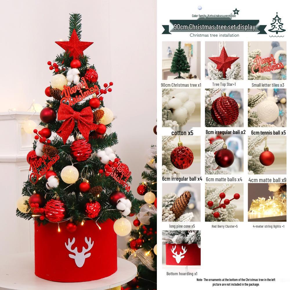 DIY Blue & White PVC Flocked Christmas Tree Set with Ornaments