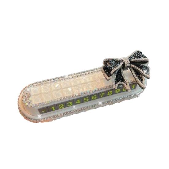Car Parking Card Creative Rhinestones Nice-looking Sign Phone Number Plate Accessories