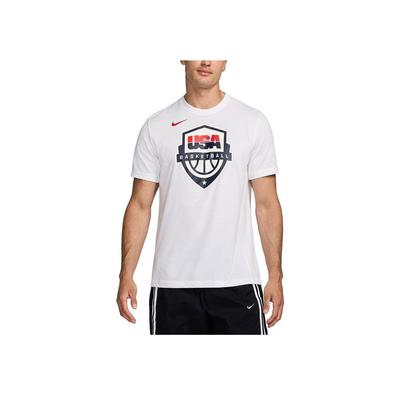 Usab Letter Pattern Printed Crew Neck Short Sleeve T-Shirt Men Tops White FQ3634-100