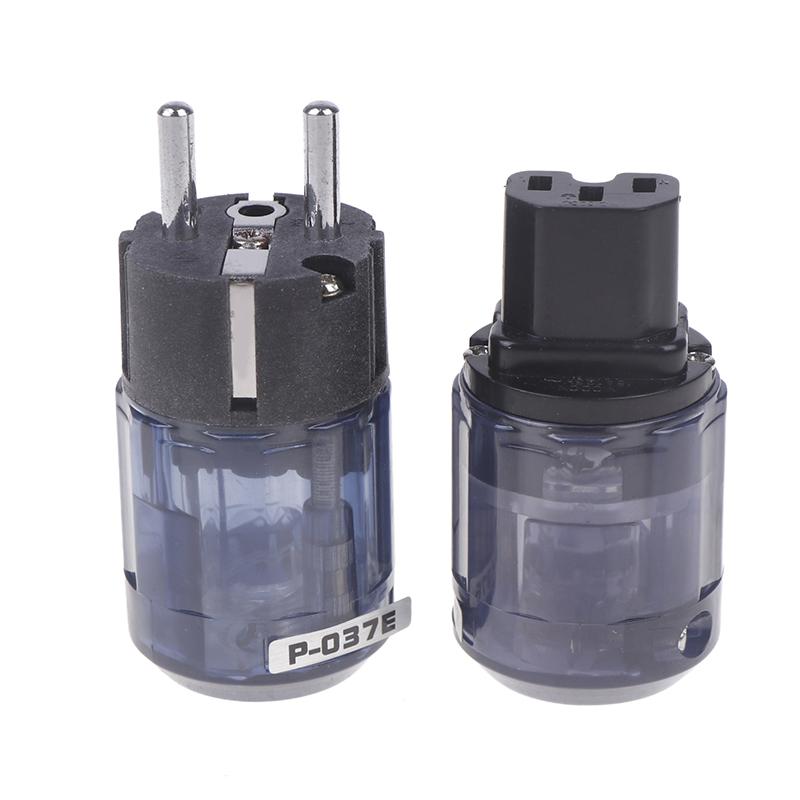 Hifi C-037 P-037E Schuko Europe Eu Power Plug Rhodium Plated Iec Audio Connector Female-Male Matihur Audio